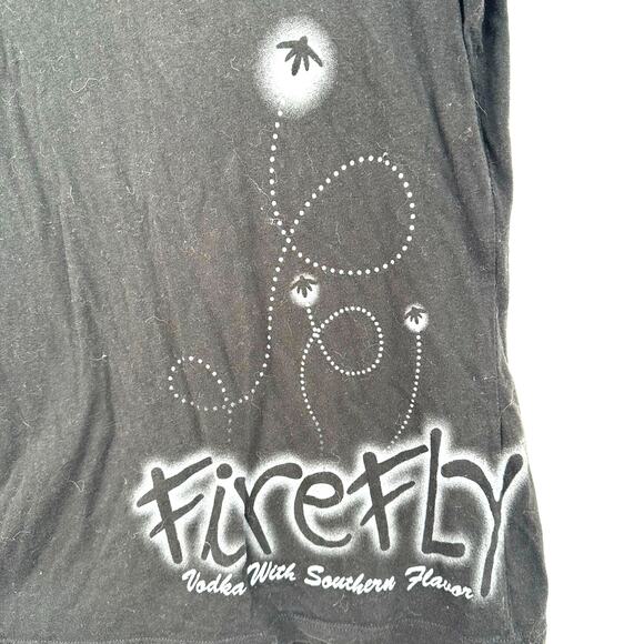 Alstyle Size Large Short Sleeve Crewneck T-Shirt Black Firefly Print‎ Activewear - Picture 3 of 4